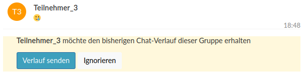 Chat Verlauf Anfrage