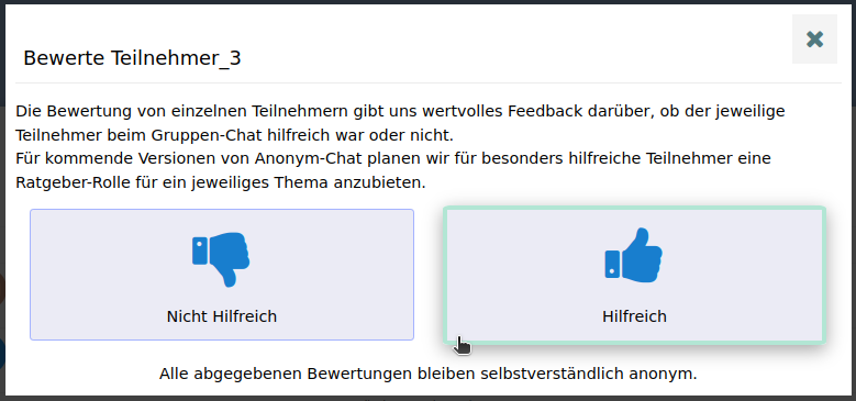 Bewertung eines Teilnehmers