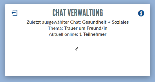 Dauerhaftes Laden bei Chat Verwaltung